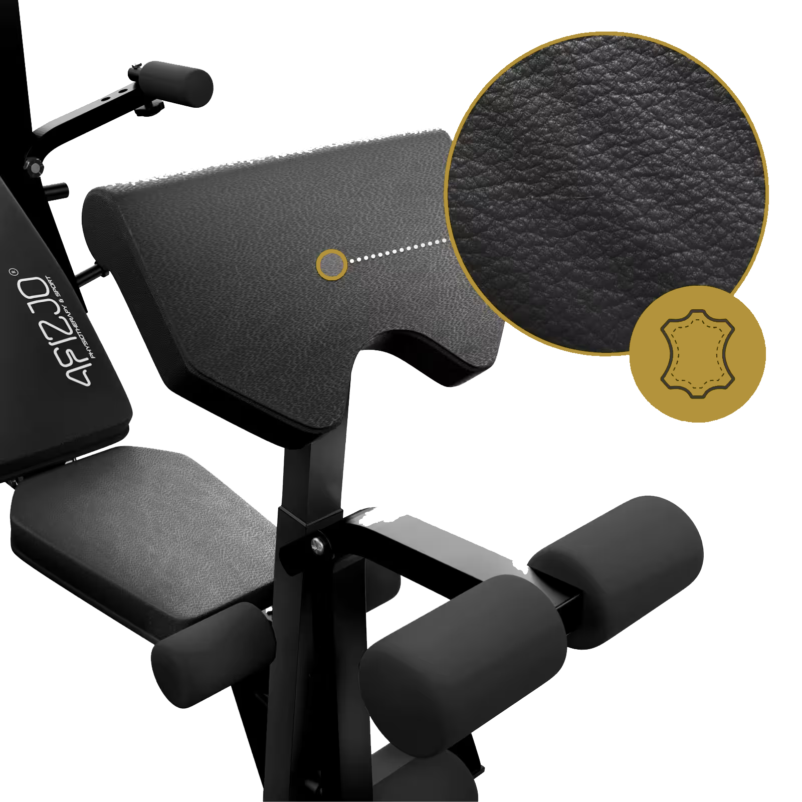 Adjustable, multi-functional exercise bench with barbell rack